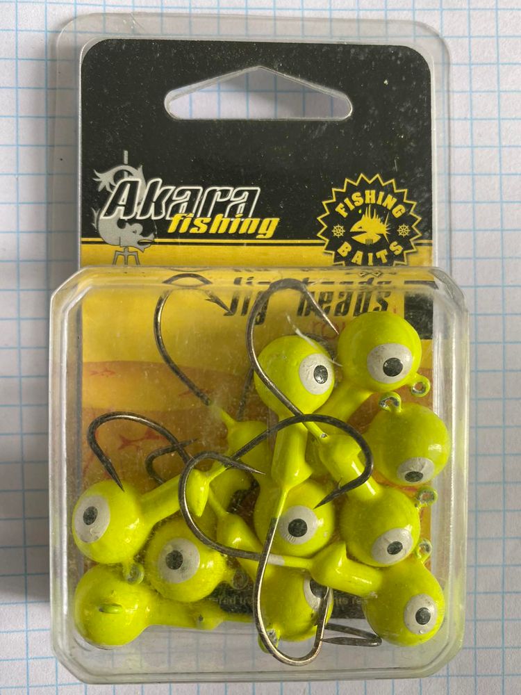 AKARA Jig Head 1/0 weight 12 grams B-91751 Colour YELLOW - 1 package of 10 pieces