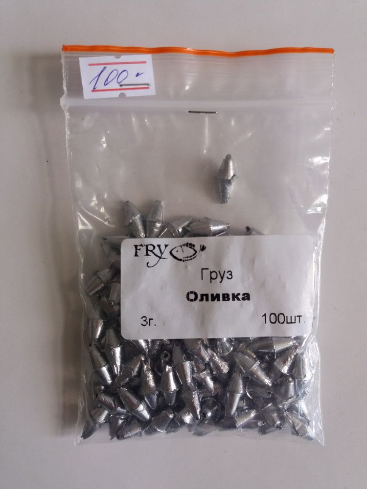 Olive Sinker 3 grams - 1 package of 100 pieces