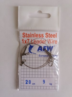 Поводок AFW металевий 20 см 9 кг - 1 упаковка - 2 штуки