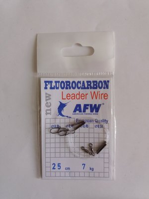 Поводок AFW флюорокарбон 25 см 7 кг - 1 упаковка - 2 штуки