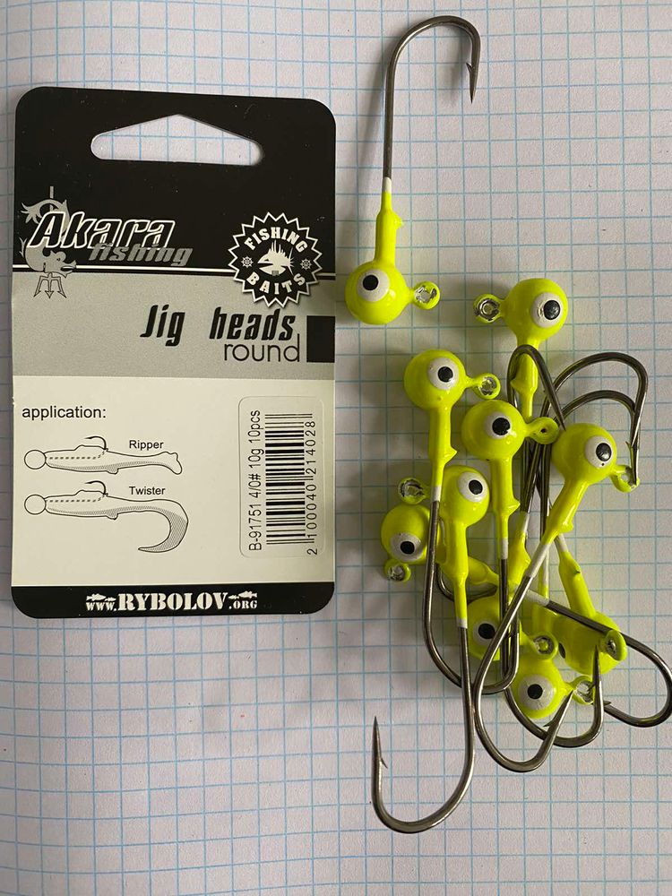 AKARA Jig Head 4/0 weight 10 grams B-91751 Colour GOLD - 1 package of 10 pieces