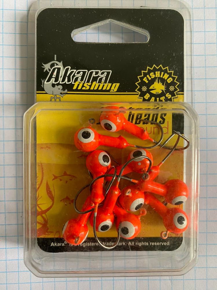 AKARA Jig Head 1 weight 8 grams C-32760 Colour ORANGE - 1 package of 10 pieces