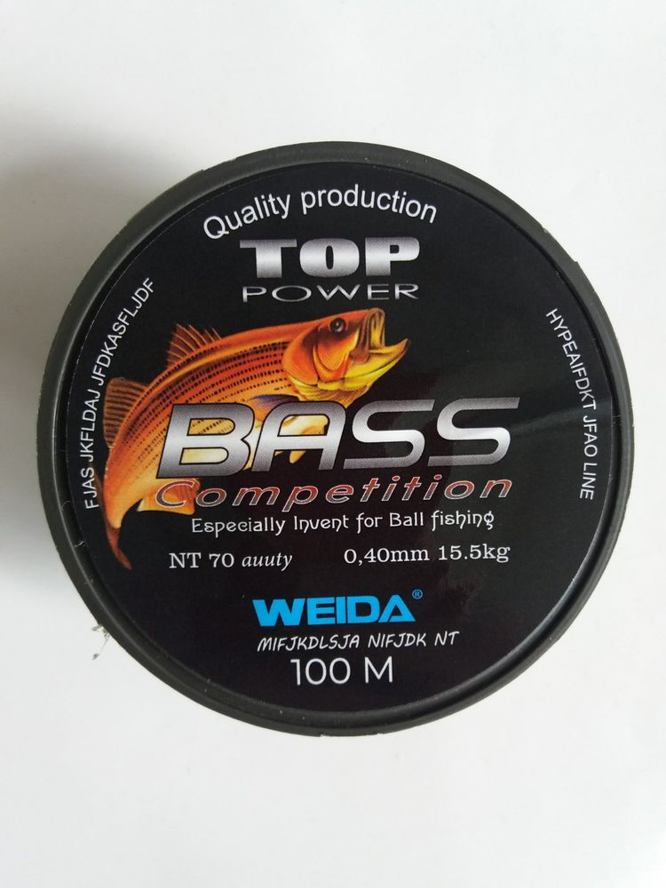 WEIDA TOP POWER BASS Fishing Line Diameter 0.40 mm Length 100 m 15.5 kg