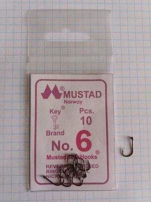 MUSTAD Hooks No. 6 - 1 package of 10 pieces