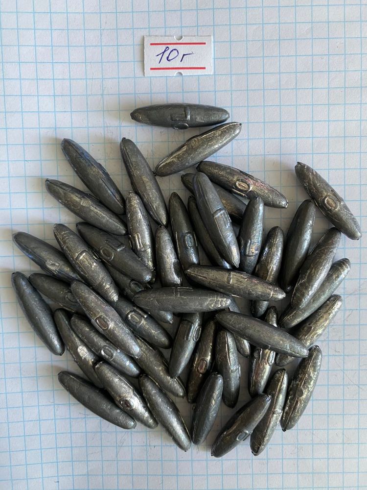 Sinker "Olive" 10 grams - 1 package of 50 pieces