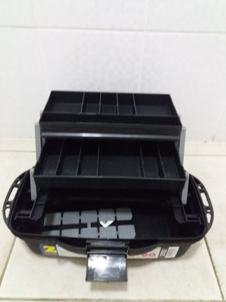 2 Tray Tackle Box Gray Lid