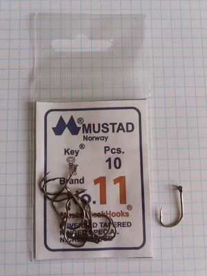 MUSTAD Haken Nr. 11 - 1 Paket mit 10 St&uuml;ck