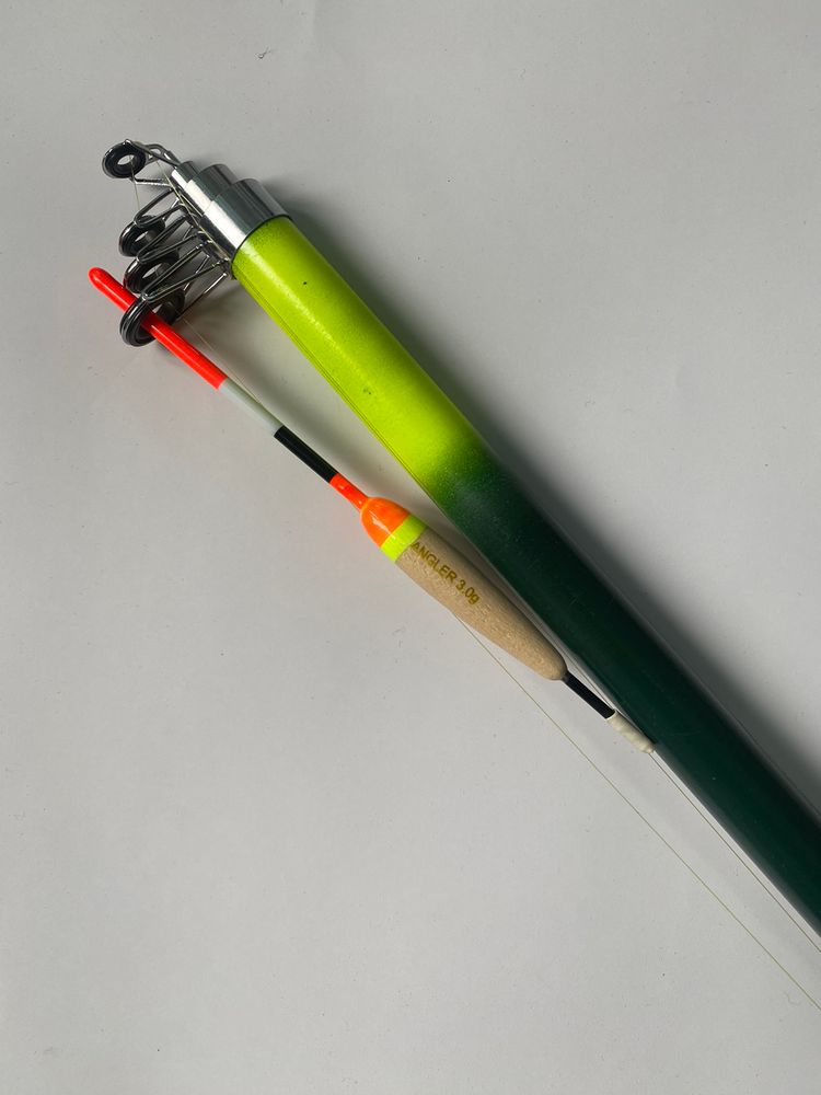 GOOD LUCKFiberglass Fishing Rod with Guides 4 m Test 80-120 grams (Metal reel with trigger) Rigged and Ready