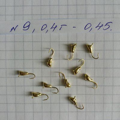 Мормишка вольфрамова № 9 личинка метелика 0,4 грама колір ЗОЛОТО