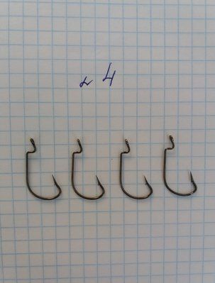 Offset Hooks No. 4 Made in South Korea - 1 package of 4 pieces