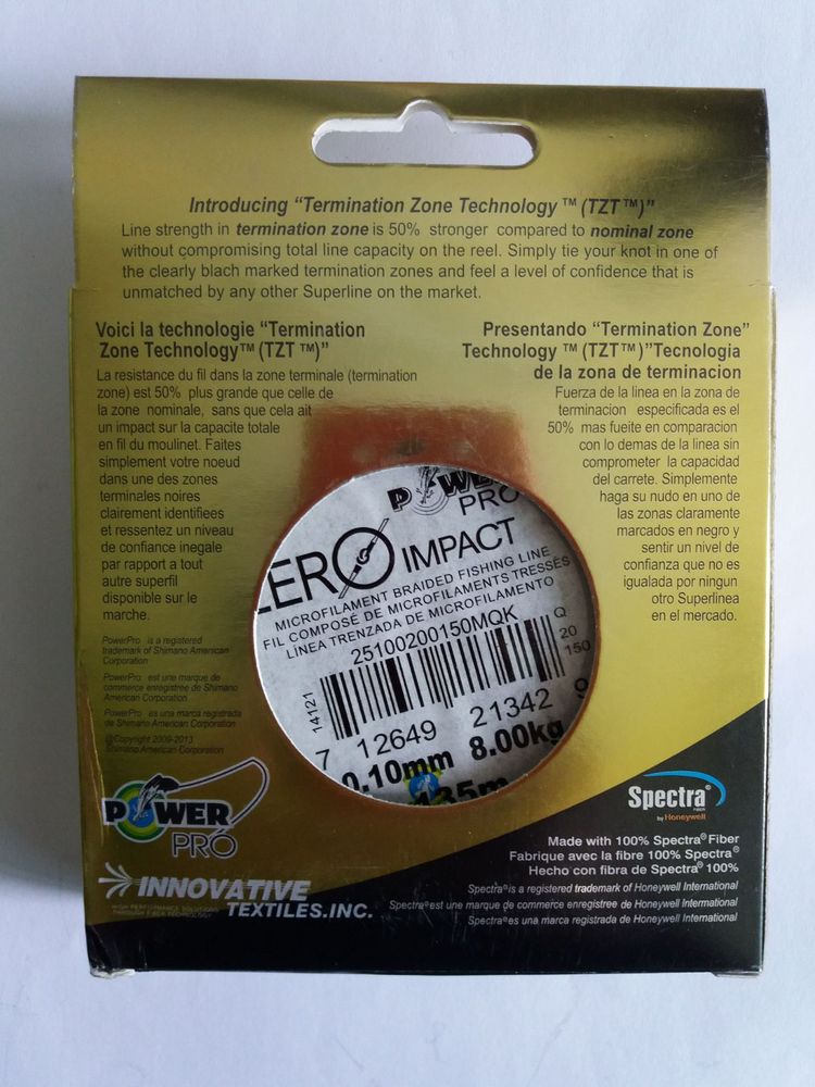 Power Pro ZERO IMPACT Geflochtene Angelschnur Durchmesser 0,10 mm 100 m