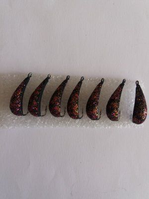 Ice Fishing Spoon "Bomb" 8 grams BLACK Colour with Sparkles