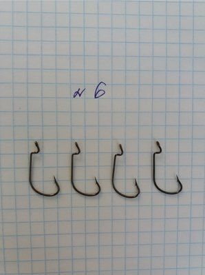 Offset Hooks No. 6 Production South Korea - 1 package of 4 pieces