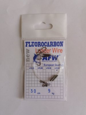 Поводок AFW флюорокарбон 30 см 9 кг - 1 упаковка - 2 штуки
