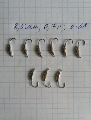 Banana Wolfram Eisangelk&ouml;der 2,5 mm 0,7 Gramm NICKEL Farbe