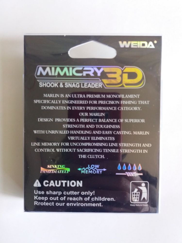 Ліска WEIDA MIMICRY 3D діаметр 0,18 мм 150 м 6,7 кг