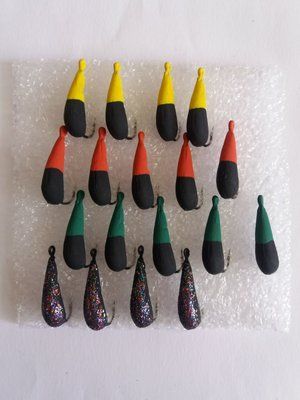 Ice Fishing Spoon "Bomb" 5 grams GREEN-BLACK Colour