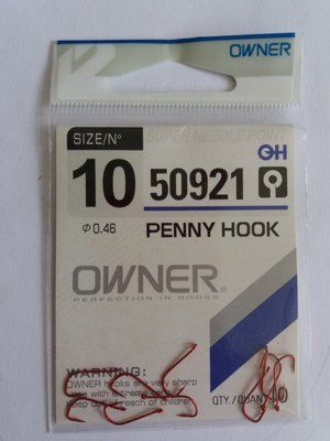 OWNER Haken Nr. 10 50921 Farbe ROT - 1 Paket mit 10 St&uuml;ck
