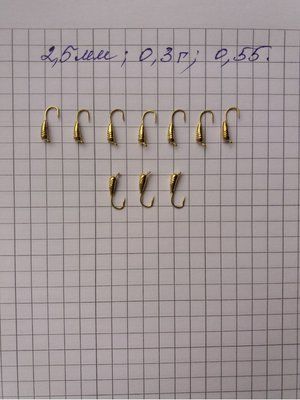 Geriffelte Banane Tungsten Eisangelk&ouml;der 2,5 mm 0,3 Gramm GOLD Farbe