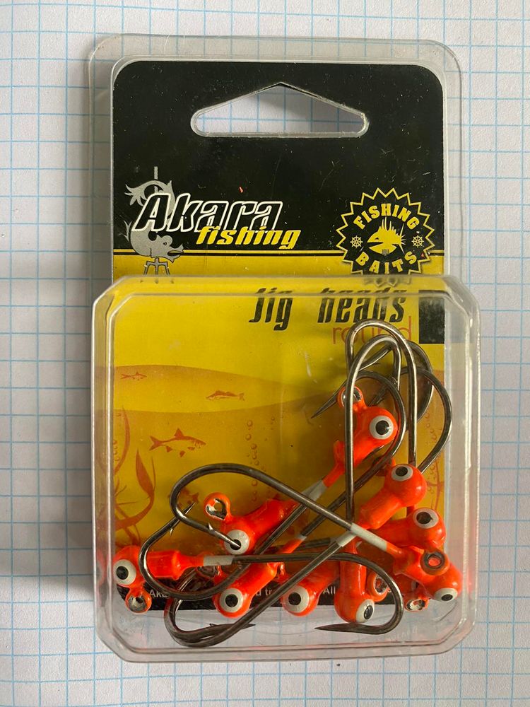 AKARA Jig Head 2/0 weight 3 grams B-91751 Colour ORANGE - 1 package of 10 pieces