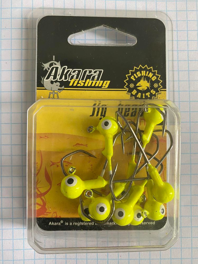 AKARA Jig Head 2/0 weight 5 grams A-7150 Colour GOLD - 1 package of 10 pieces