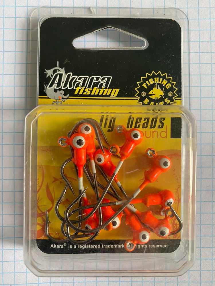 AKARA Jig Head 1/0 weight 3 grams B-91751 Colour ORANGE - 1 package of 10 pieces